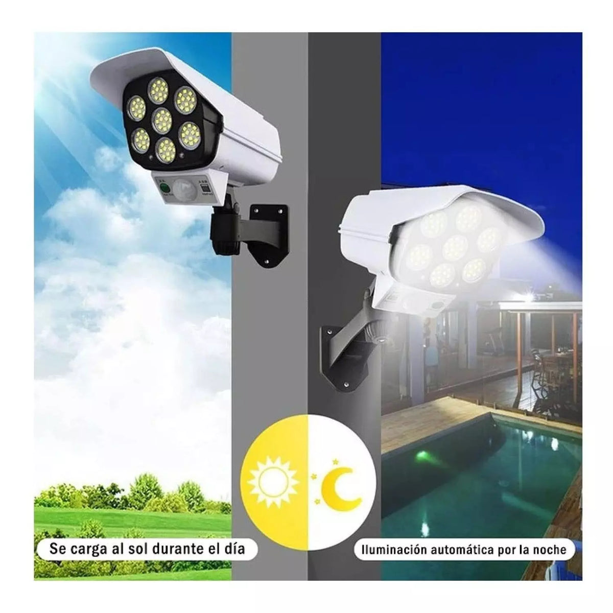 Foco Solar LED con Sensor de Movimiento y Control Remoto