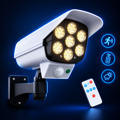 Foco Solar LED con Sensor de Movimiento y Control Remoto