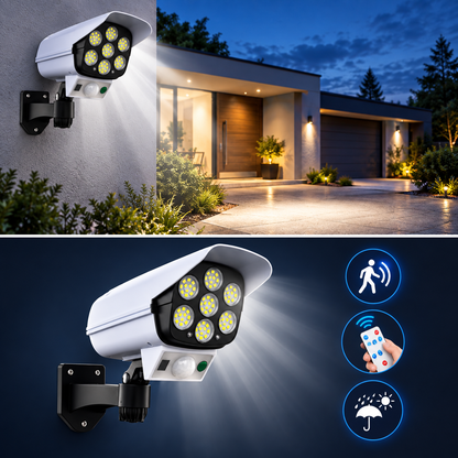 Foco Solar LED con Sensor de Movimiento y Control Remoto